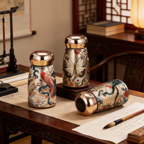 316不锈钢智能显温国风保温杯便携居家办公高颜值古风水杯
