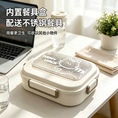 316L不锈钢保温饭盒上班族可微波炉加热初中学生专用分格高中餐盒