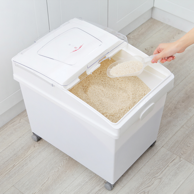 商用塑料可移动面粉箱食品级米桶车粮食储存储米桶干货面粉车包邮-封面