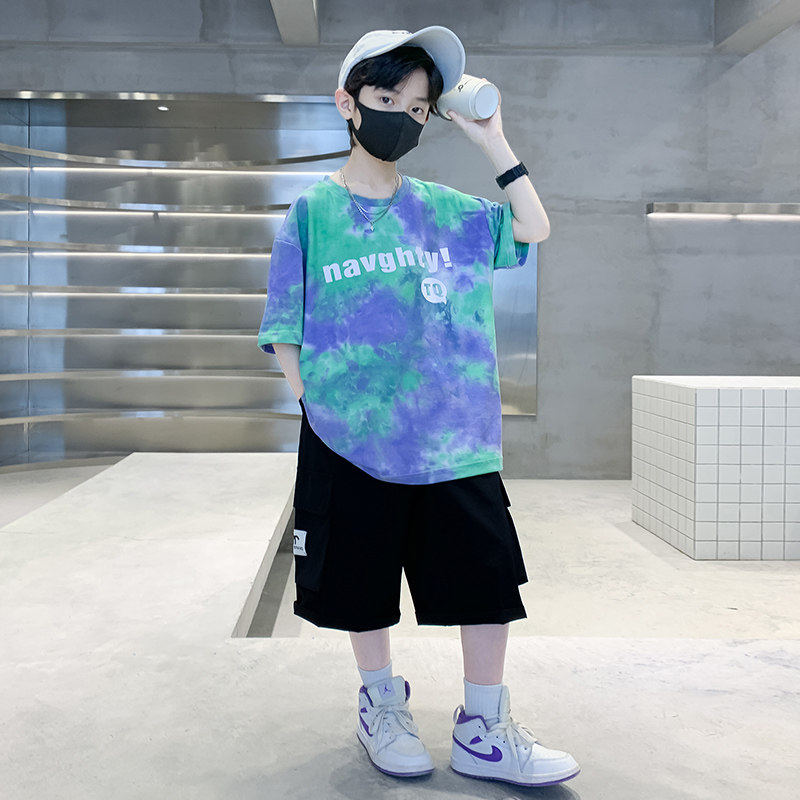 全棉纯棉男童夏装套装2026新款运动夏款痞帅气中大儿童装夏季男孩