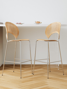 家用高脚凳现代简约靠背椅高级感吧台椅极简吧台凳创意轻奢吧椅子