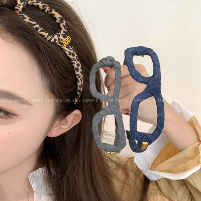 韩系甜酷豹纹眼镜发箍