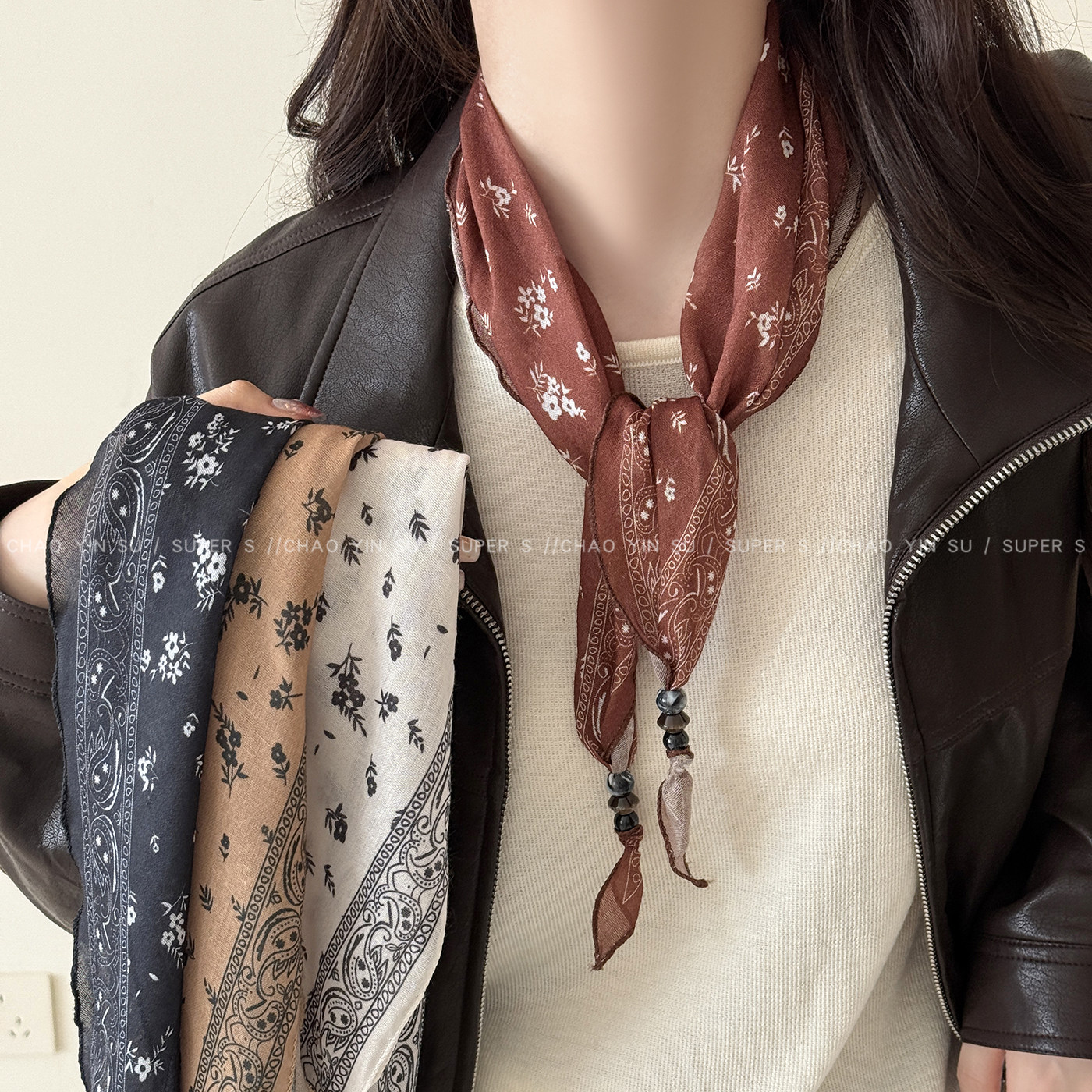 波西米亚复古碎花串珠丝巾女民族风高级感领巾腰带时尚屁帘配饰品,服饰配件/皮带/帽子/围巾,围巾/丝巾/披肩,淘宝优惠券,粉丝福利购,淘宝优惠卷