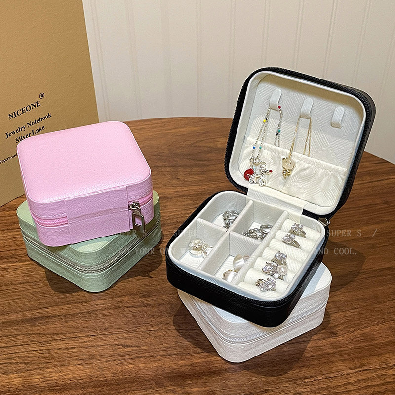 迷你方形拉链收纳盒防氧化项链耳环发饰戒指首饰盒便携式饰品盒子,收纳整理,首饰盒,淘宝优惠券,粉丝福利购,淘宝优惠卷