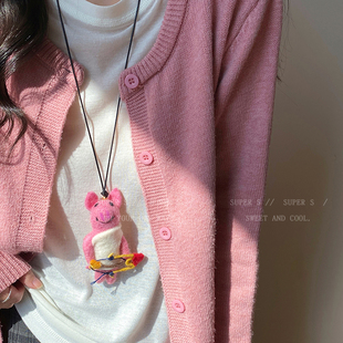 尼泊尔卡通趣味小狗项链女时尚气质百搭包包挂饰长款毛衣链配饰品