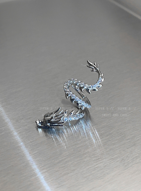 新款独特古风龙形无耳洞耳骨夹耳钉女新中式国风民族风耳环耳饰男