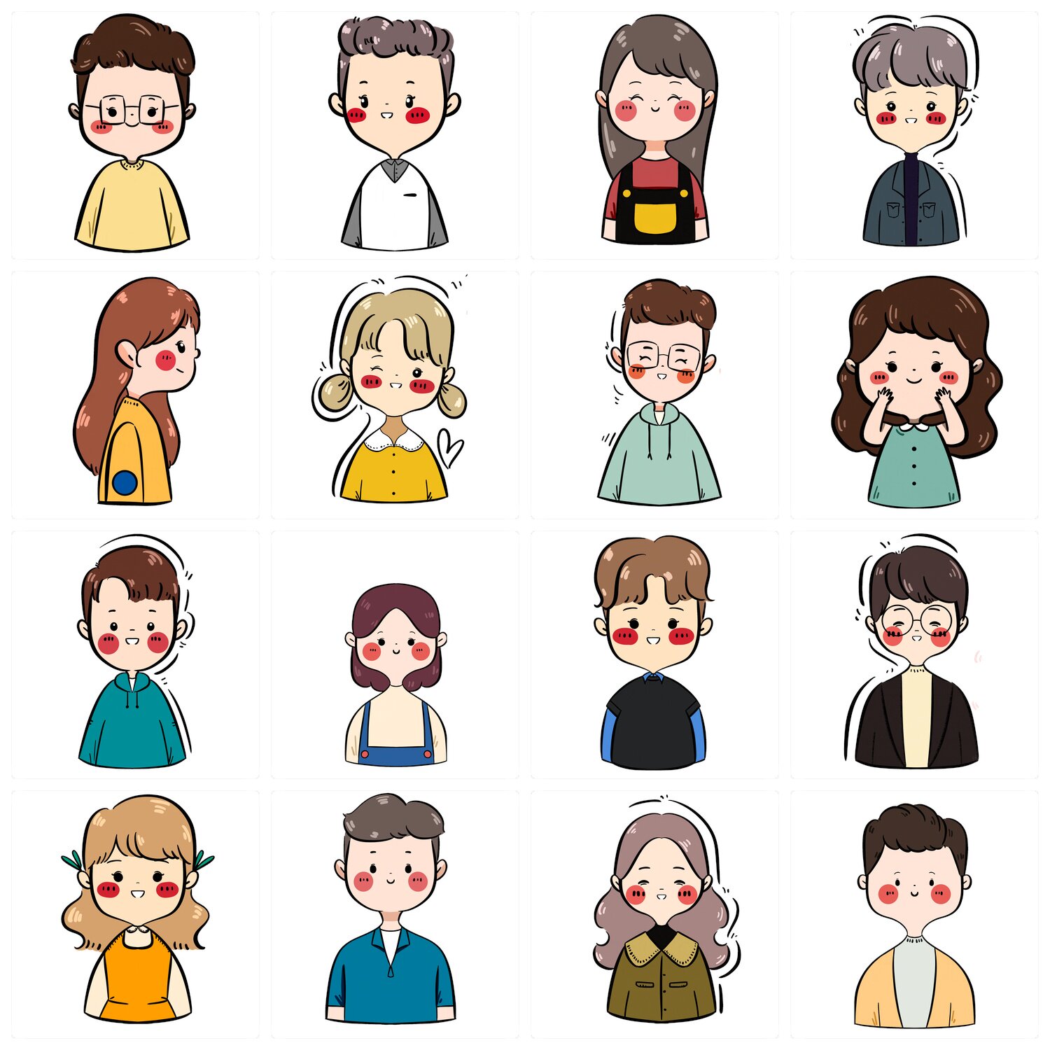 20套 人物头像元素小人psd分层设计素材