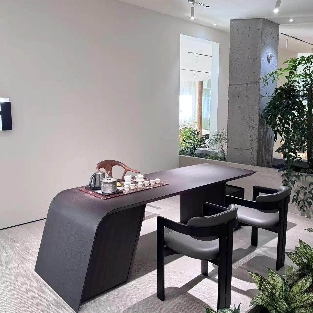 现代简约弧形不规则茶桌设计师款家用实木茶台客厅办公室泡茶桌椅,住宅家具,家用茶台/茶桌,淘宝优惠券,粉丝福利购,淘宝优惠卷