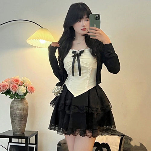 微胖mm辣妹吊带开衫三件套女夏