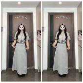 大码 斜肩短袖 胖mm韩系套装 新款 上衣高腰半身裙两件套潮 女夏季 时尚