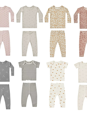 5折现货清仓 Rylee+Cru新款男女宝宝家居服秋衣秋裤舒适有机棉QM