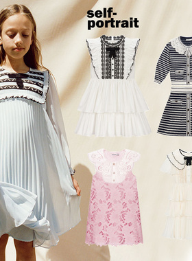 现货 self-portrait童装 蕾丝刺绣纱连衣裙英国公主同款生日礼服