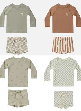 现货 美国Rylee and Cru儿童泳衣男童分体长袖防晒速干沙滩温泉