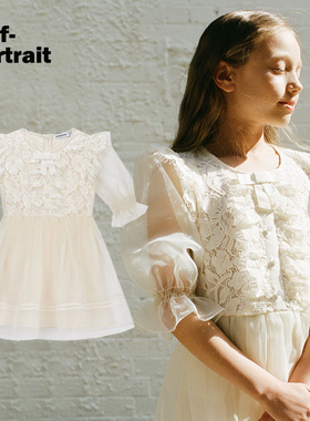 3折清仓 Self-portrait童装 新款公主米白色纱裙重工生日礼服梦幻