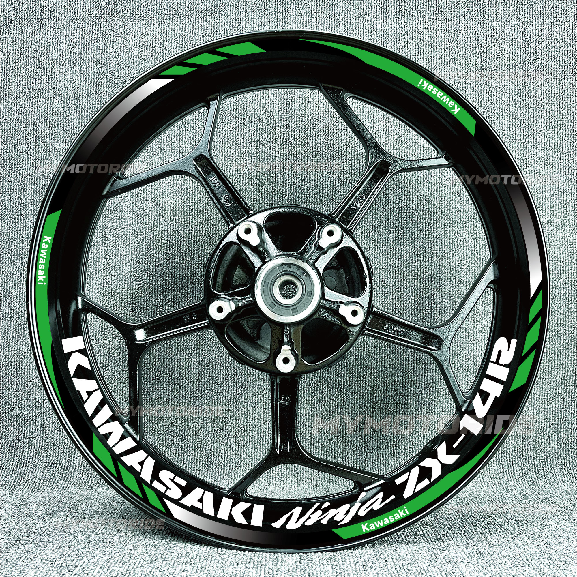 适用于川崎忍者ZX-14RR1000SX650反光摩托车轮毂贴花个性车轮贴花
