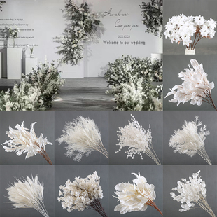 饰花吊顶花艺绢花 婚庆白色系仿真花路引插花花材婚礼堂现场布置装