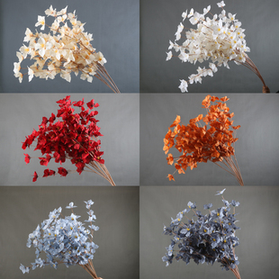 婚庆仿真花合欢花3叉婚礼堂软装吊顶拍摄插花路引花材假花装饰花