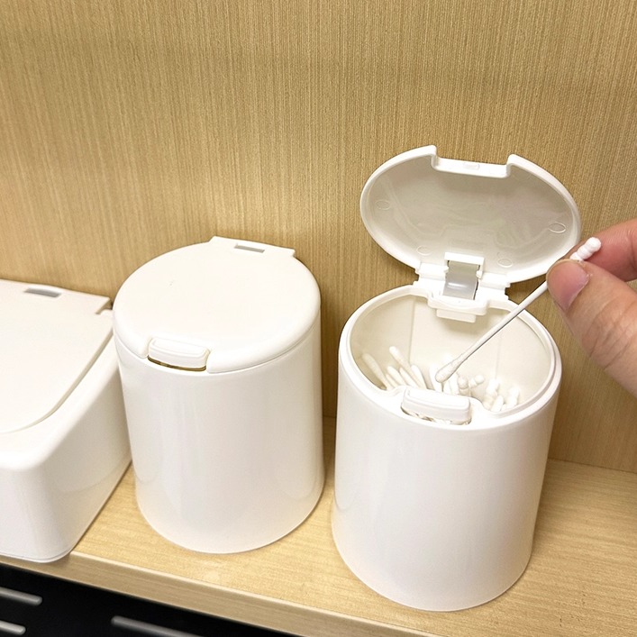 棉签收纳盒桌面按压带盖防尘
