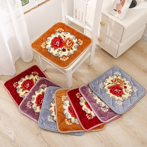 毛绒餐椅垫防滑加厚柔软圆形