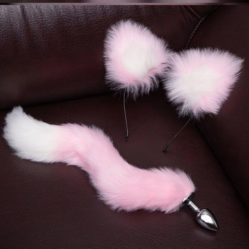 尾巴插件cos狐狸猫咪兔子七夕塞工具cos情铝用品sm超大可拆卸男