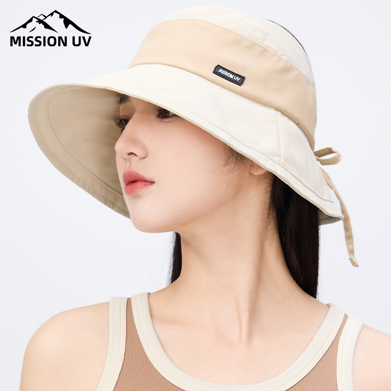 MISSION UV防晒帽女夏季户外防紫外线太阳帽大沿帽可折叠遮阳帽女