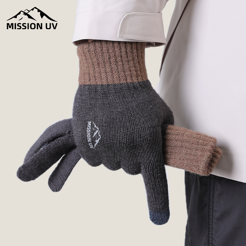 MISSIONUV男士羊毛保暖手套