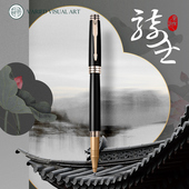 VVA签字笔商务高档男士 商务办公专用宝珠笔高档礼品书写笔碳素高颜值金属精致黑色中性笔免费定制刻字