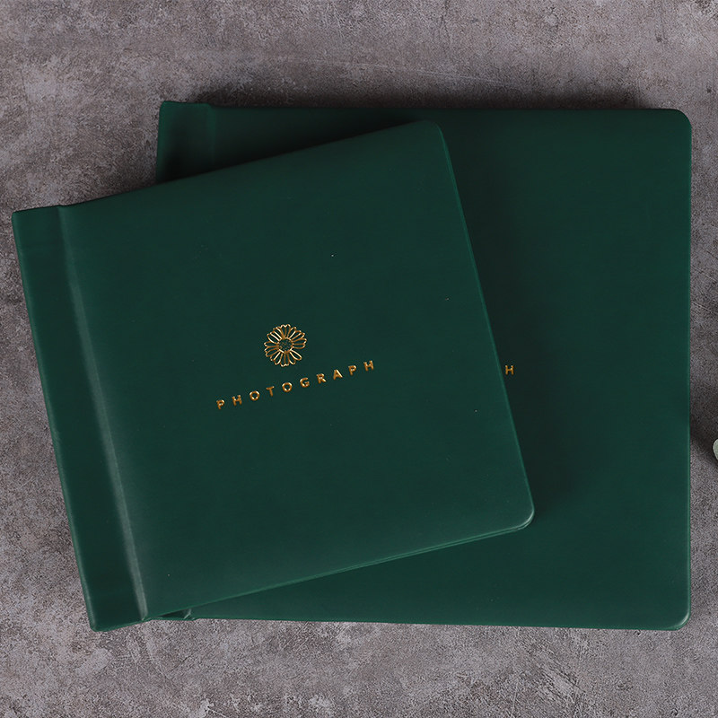 照片书定制宝宝洗照片相册本儿童影楼高档可爱绿色方版设计排版册