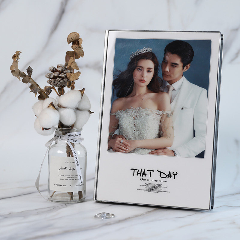 水晶相册本制作亚克力银边高端影楼写真婚纱照精修入册结婚照定制