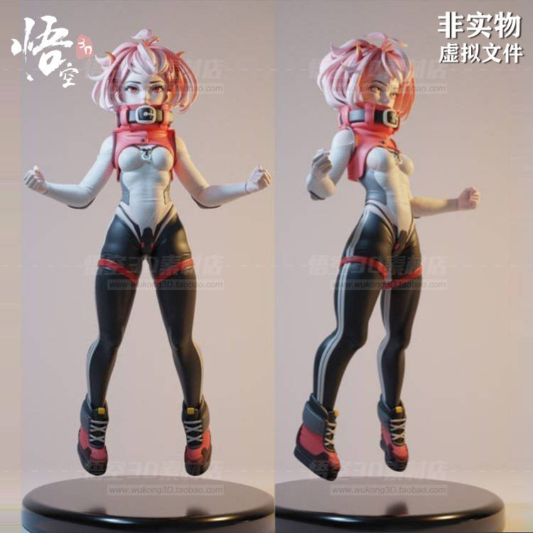 游戏人物可爱少女爆发姿势 3D打印模型STL图纸数据文件 模玩定制