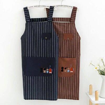 Oil Resistant Kitchen Apron Teapot Cup Embroidery With