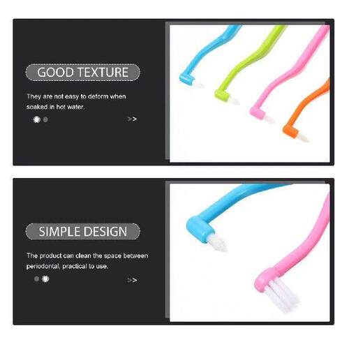 4 Pcs Double Headed Toothbrush Daily Interspace Gum End