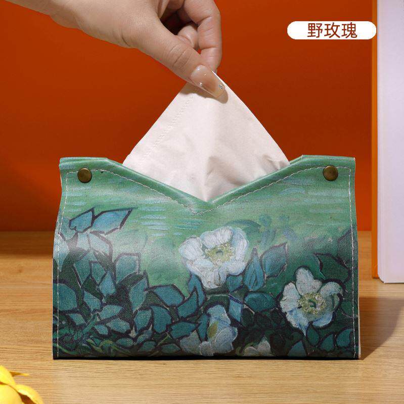 High appearance level tulip leather tissue box,car paper box