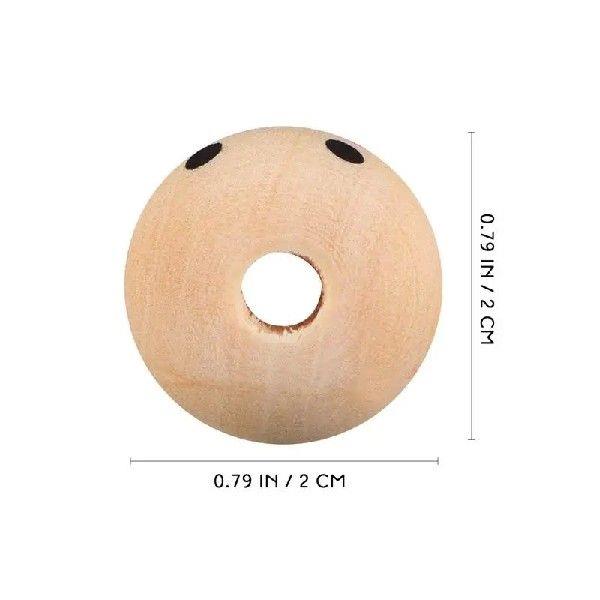 100pcs Wooden Craft Beads Decorative Round Beads Loose