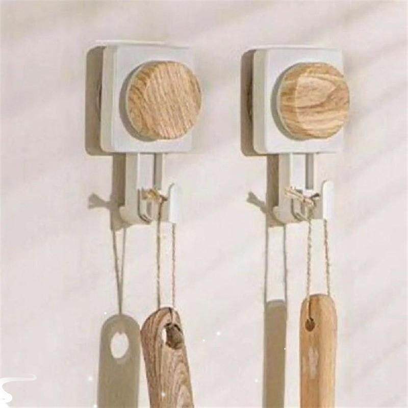 2Pcs Plastic Suction Cup Hook Wall Mounted Washable Towel