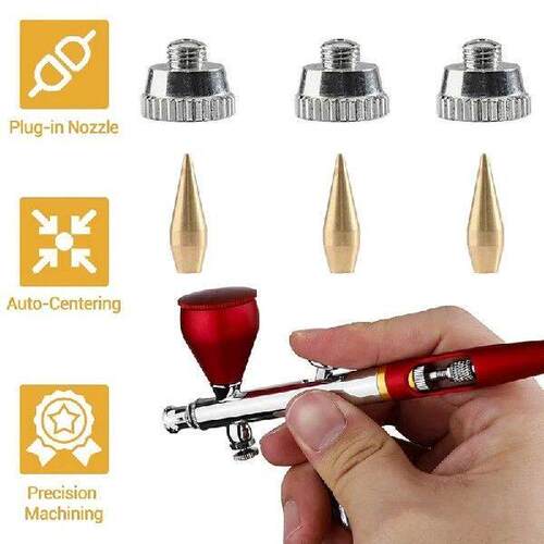 BAAR-10 Pieces Airbrush Nozzle Cap Kit Airbrush Needle