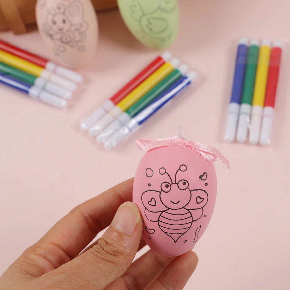 12pcs DIY Painting Easter Eggs for Children Arts Crafts Col