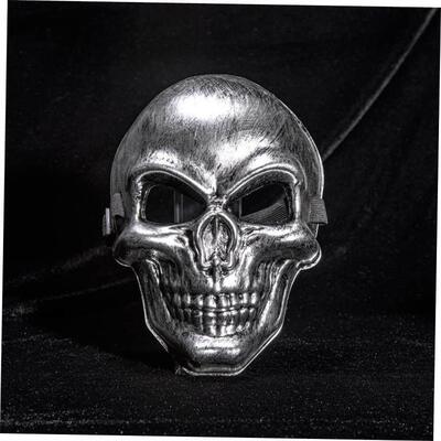 White ghost head skull mask Halloween scary cold light mask