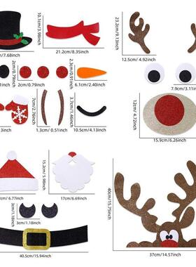 Christmas Door Window Stickers Felt Cloth Snowman Santa Clau
