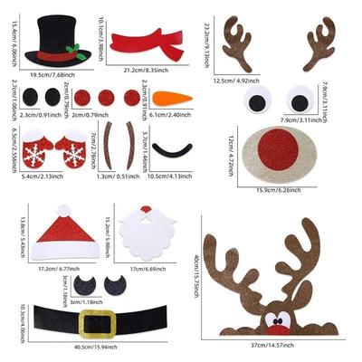 Christmas Door Window Stickers Felt Cloth Snowman Santa Clau