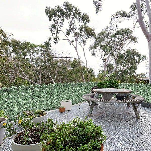 3 Size Artificial Ivy Leaf Hedge Screening Roll Green Leaf