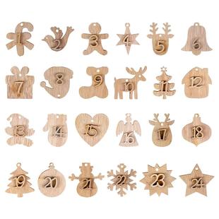 Christmas Advent Calendar Wooden Numbers Countdown Pend