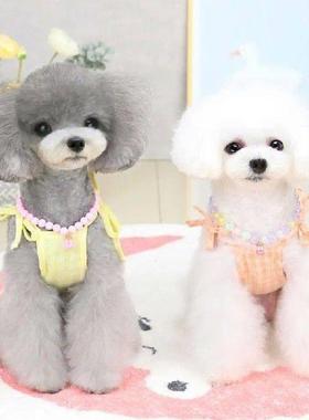 Spring Summer Dog Vests Bear Decor Plaid Cat Puppy Camisole