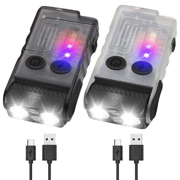 LED Keychain Flashlight: 180° Rotation, Buzzer, for