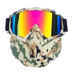 Removable Face Mask Ski Fog with Anti Skiing Glasses