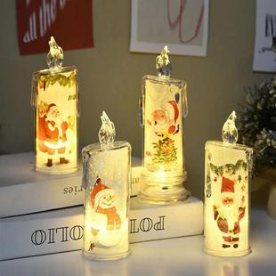 with Santa Claus Christmas Elk Candles Snowman Pri Flameless
