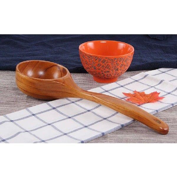 Wooden Kitchen Utensils Soup Ladle Slotted Spoon Cooking