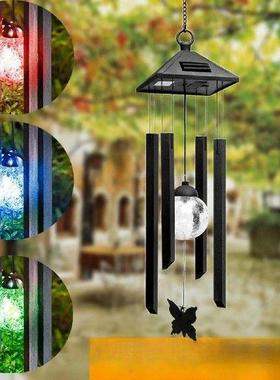 Solar Powered Light with Wind Chime for Gardening Gift