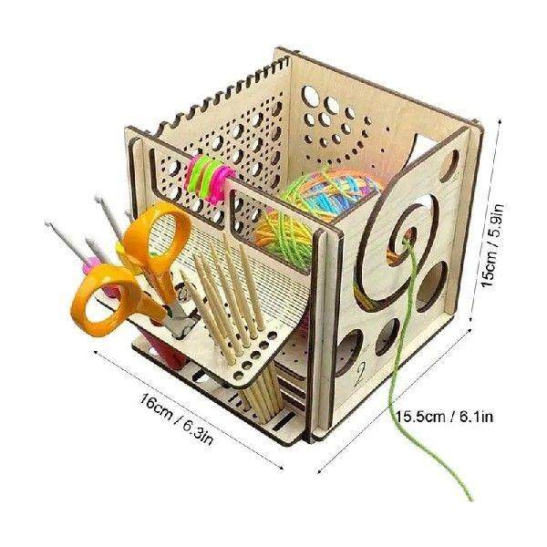 Wooden Crochet Yarn Bowl Yarn Dispenser Bowl All-in-one
