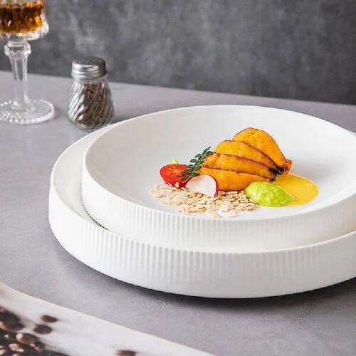 Bevel Volcano Flat Plate Restaurant Beef Steak Western Food